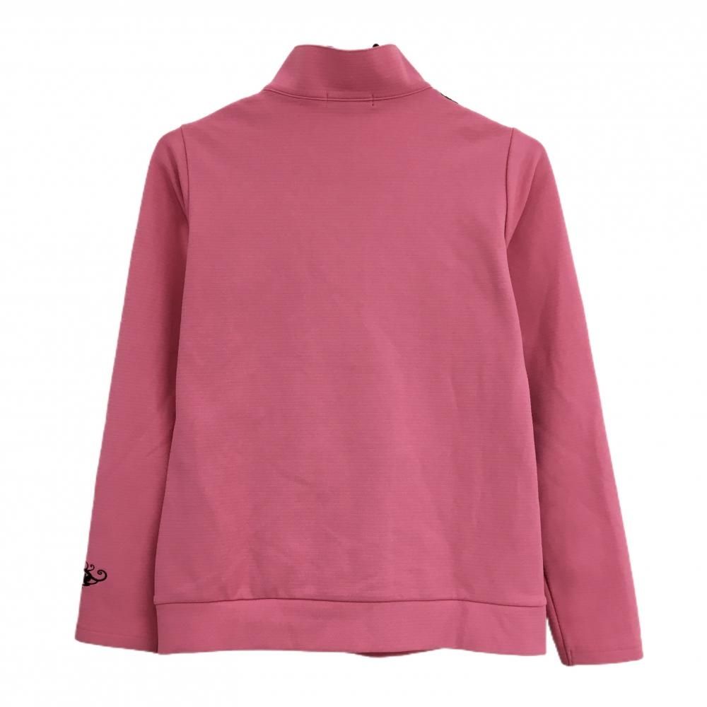 ダンスウィズドラゴン 切替中綿ブルゾン 黒×ピンク 前身頃中綿 裏微起毛 レディース 2 M ゴルフウェア Dance With Dragon