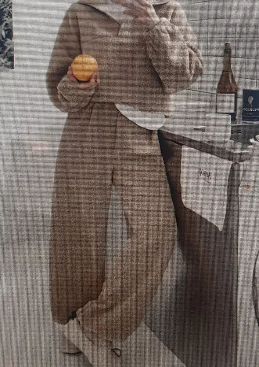 海外配送 ウール ハーフジップ ニット ズボン セット