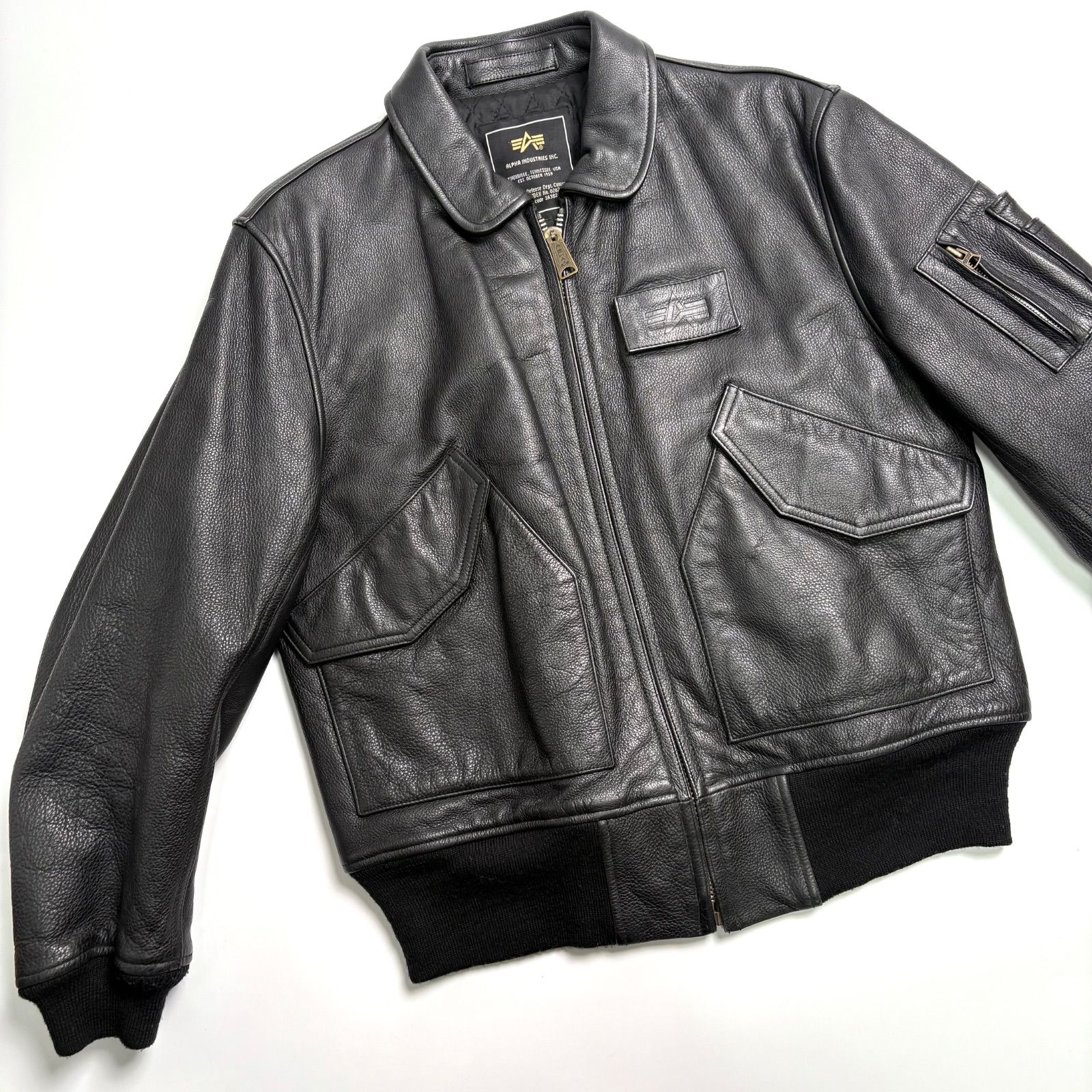 ALPHA CWU-45P フライトジャケット黒　L ALPHA INDUSTRIES INC (アルファインダストリーズ) フルジップ 中綿