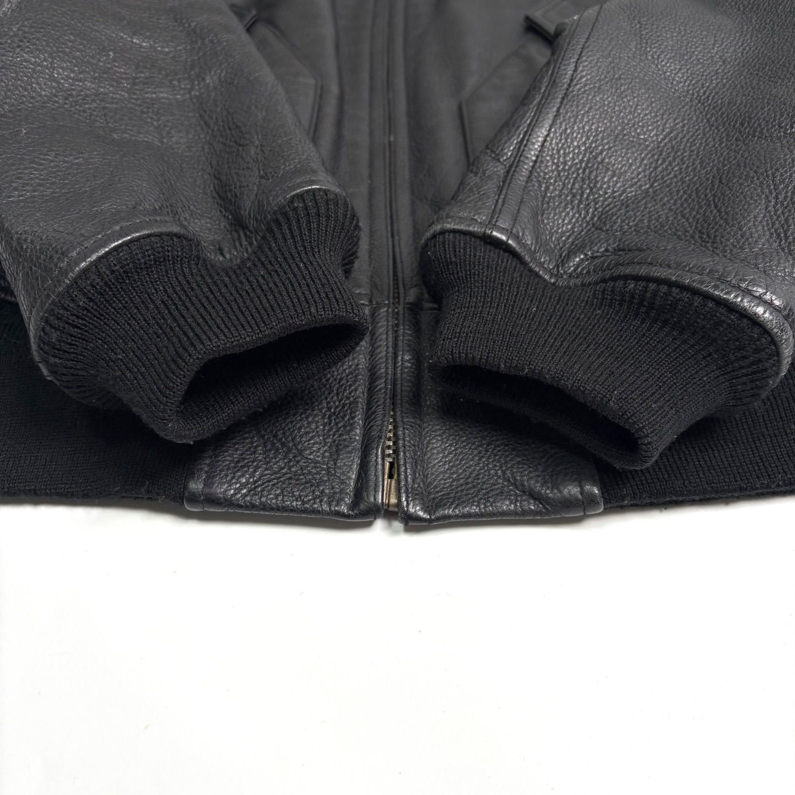 牛革】ALPHA レザージャケット 黒 M フライトジャケット CWU-45P