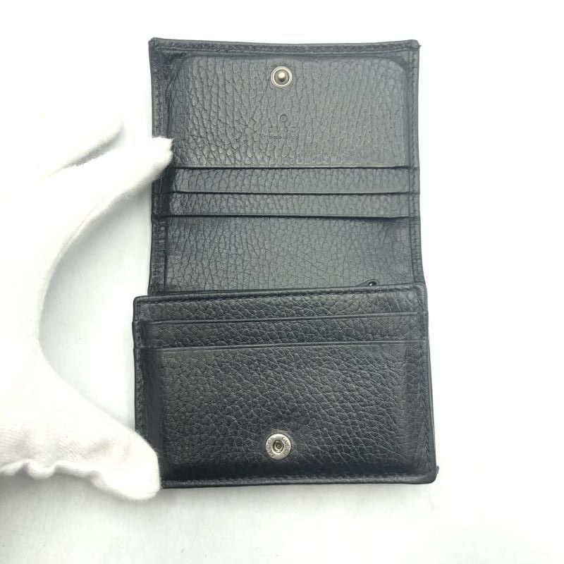 美品/付属品 GUCCI 二つ折り財布　456126 マーモント　オールブラック GUCCI グッチ ミニ財布 折財布 456126 PETITE MARMONT/プチマーモント