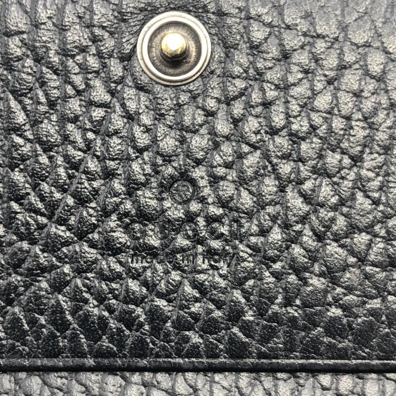 美品/付属品 GUCCI 二つ折り財布　456126 マーモント　オールブラック GUCCI グッチ ミニ財布 折財布 456126 PETITE MARMONT/プチマーモント