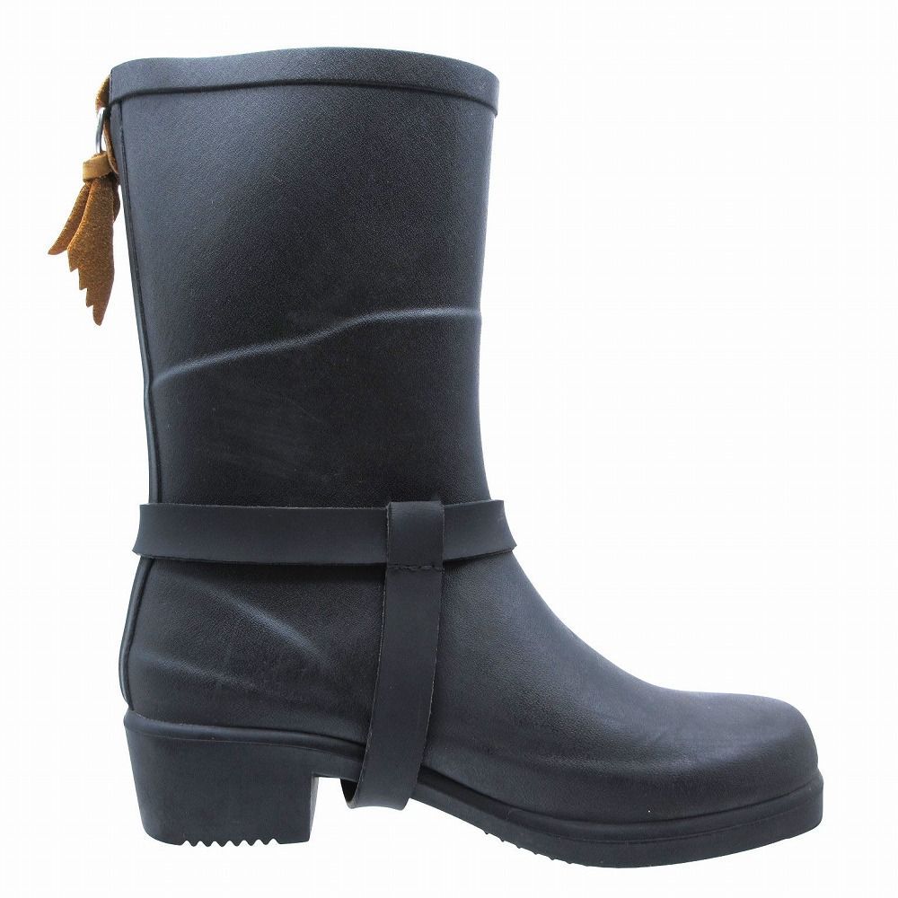 AIGLE エーグル ミスジュリー ラバーブーツ レインブーツ リング バイカー 靴 サイズ35 22.5 cm ブラック 黒 レディース