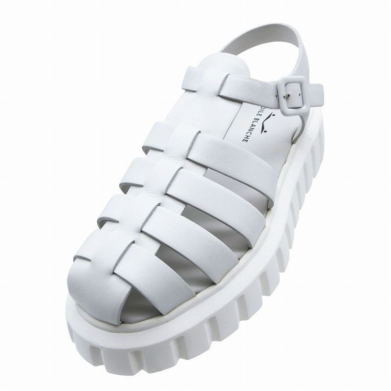 美品 VOILE BLANCHE ボイル・ブランシェ GRENELLE SPIDER レザー 厚底