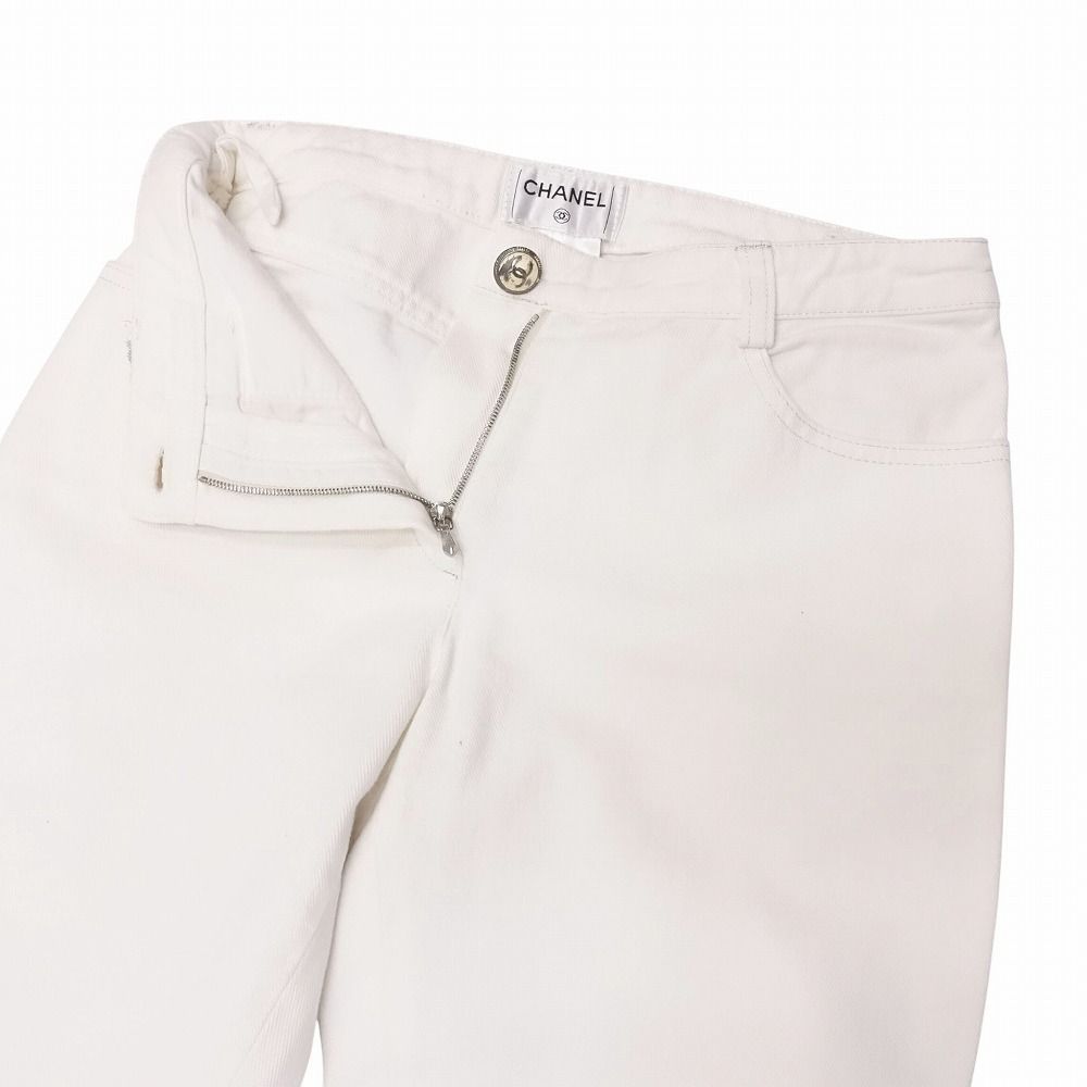 00s CHANEL シャネル ホワイト デニム パンツ ジーンズ ココマーク