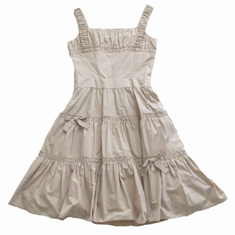 Rene ルネ 6026440 ワンピース ノースリーブ ギャザー リボン装飾