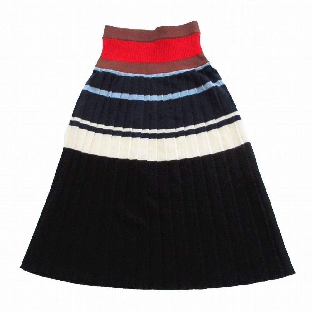 AKIRA NAKA アキラナカ STUDIOUS別注 KNIT SKIRT ボーダー柄 ニット プリーツスカート レディース