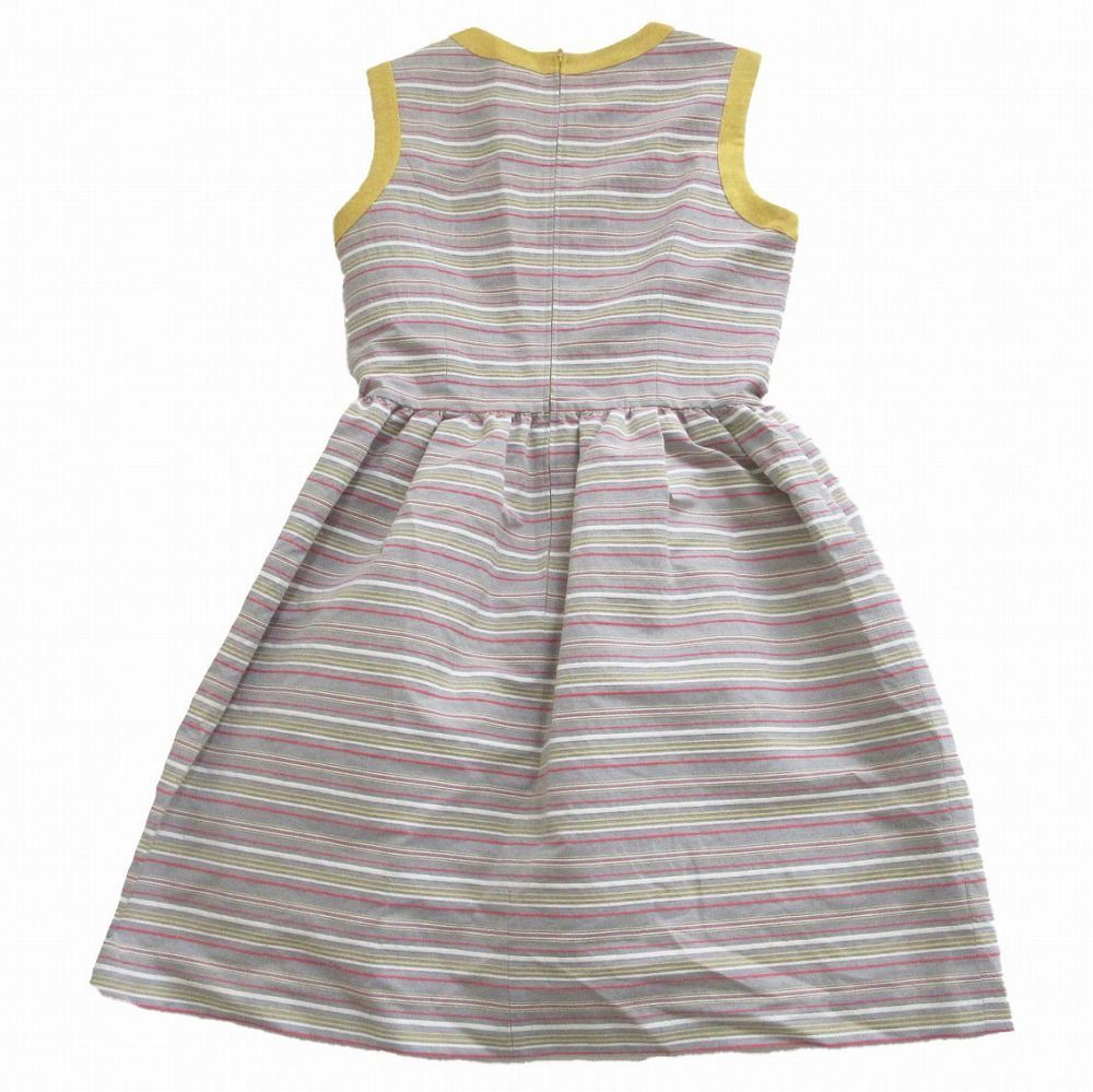 Rene' /36/グレー/細いボーダー/ノースリーブ/膝丈/ワンピース Rene ルネ 5626160 16SS ボーダー柄 ワンピース ドレス ノースリーブ