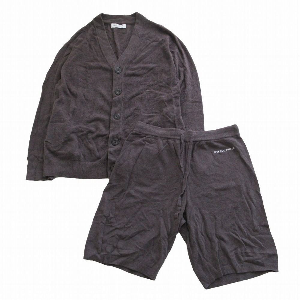 gelato pique ジェラート ピケオム スムーズィーliteカーディガン ハーフパンツ 上下セット M メンズ