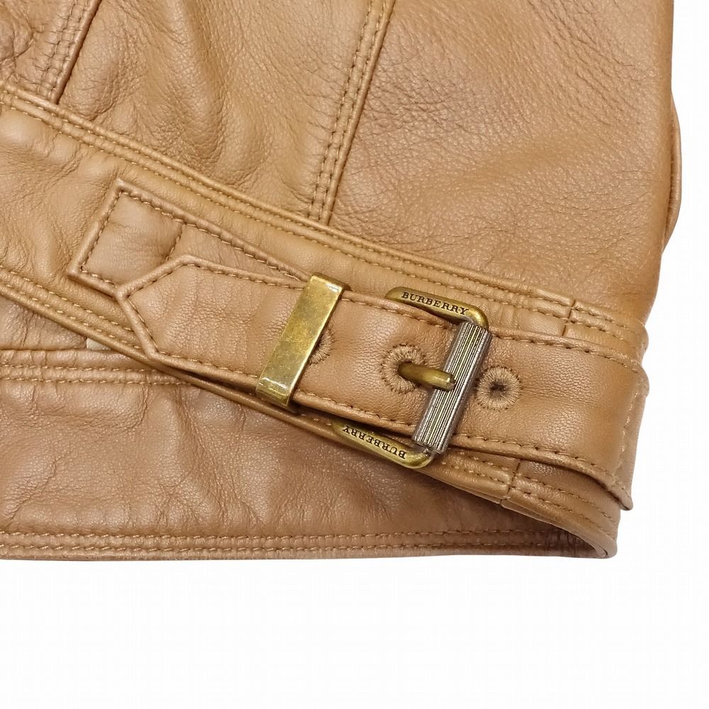 BURBERRY LONDON バーバリー ラムレザー ジャケット ライダース 裏地
