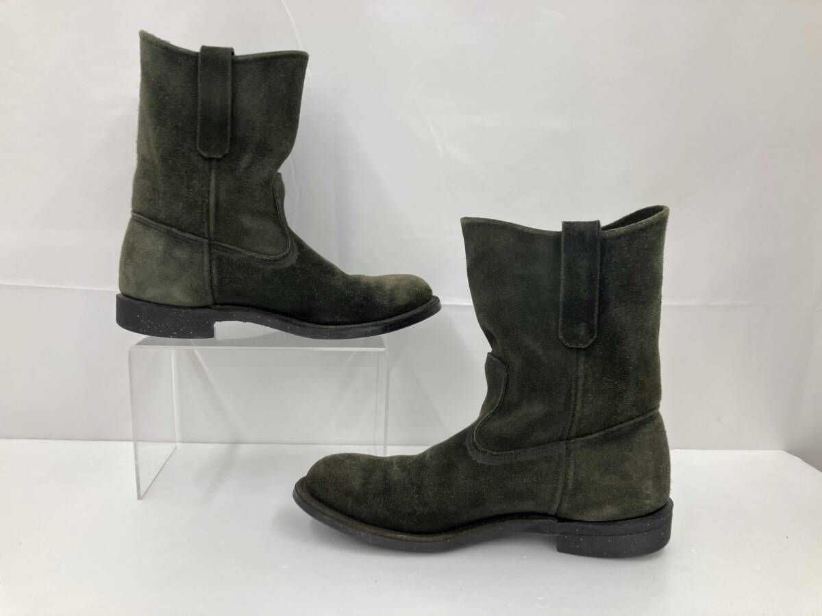  RED WING レッドウィング PECOS ペコス スウェードブーツ 8186 MADE IN U S A サイズUSA 7 モスグリーン 通年 エンジニアブーツ ブーツ 革靴
