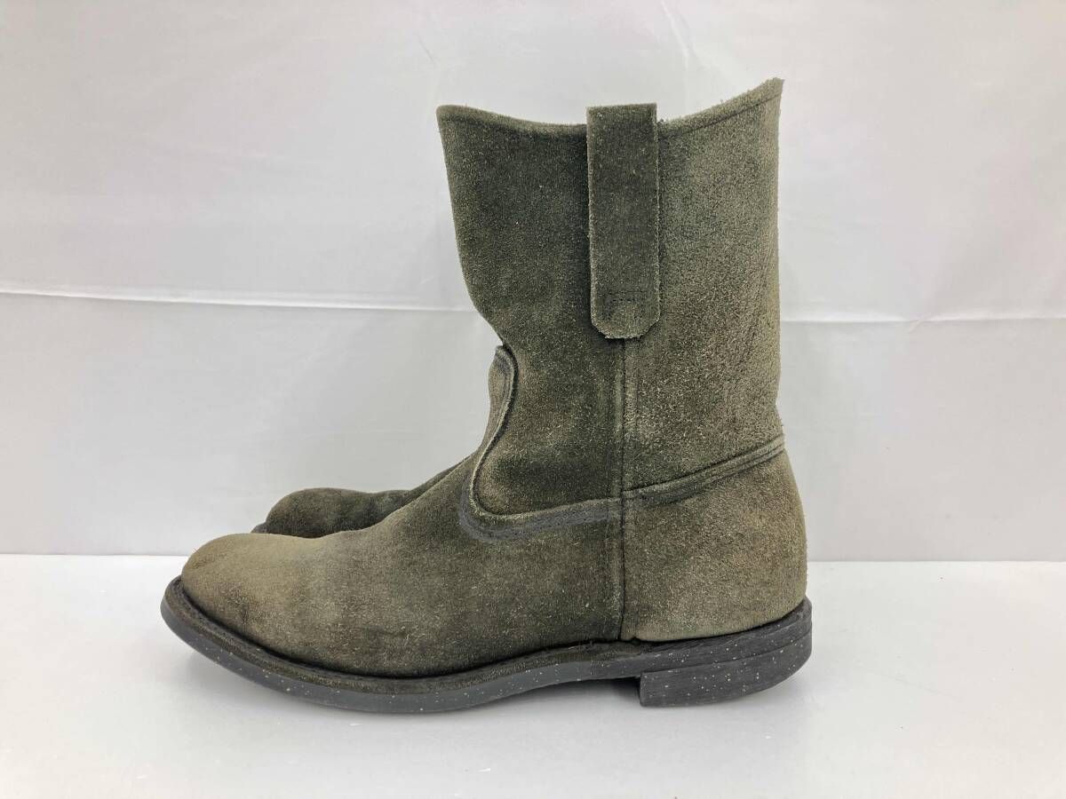 RED WING レッドウィング PECOS ペコス スウェードブーツ 8186 MADE IN U.S.A. サイズUSA 7 モスグリーン 通年