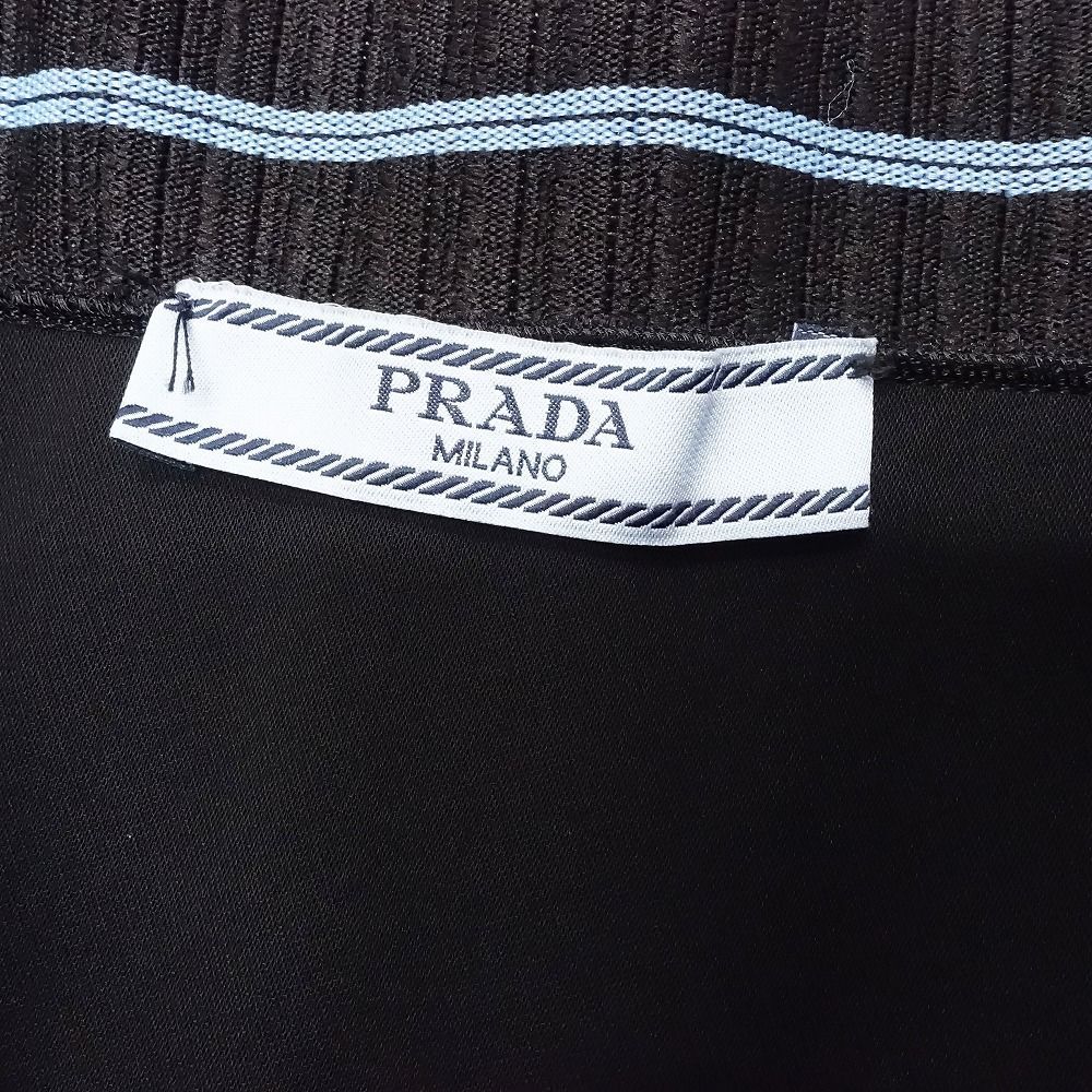 PRADAプラダ★アシンメトリープリーツスカート★ブラック PRADA プラダ アシンメトリー プリーツ スカート ロング丈 ロゴ