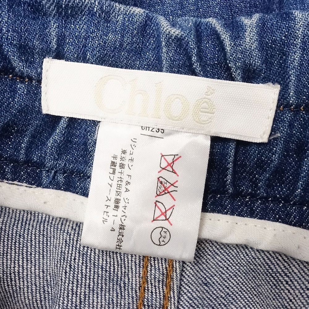 Chloe クロエ デニム パンツ ローライズ ジョガーパンツ ロゴ パッチ