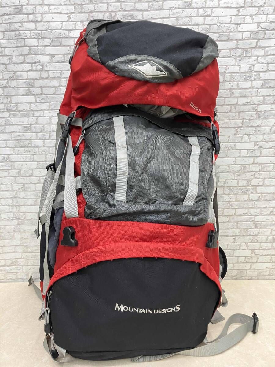 DESIGNS マウンテンデザイン TELLUS 70 テルース ザック メンズ鞄 リュックサック レッド×ブラック