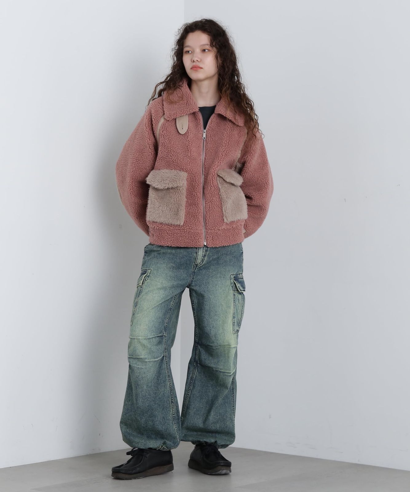 アヴィレックス WEB-DEPOT Exclusive BOA×SHAGGY OUTER ボア×シャギーアウター レディース F 090 ピンク 783-4252607