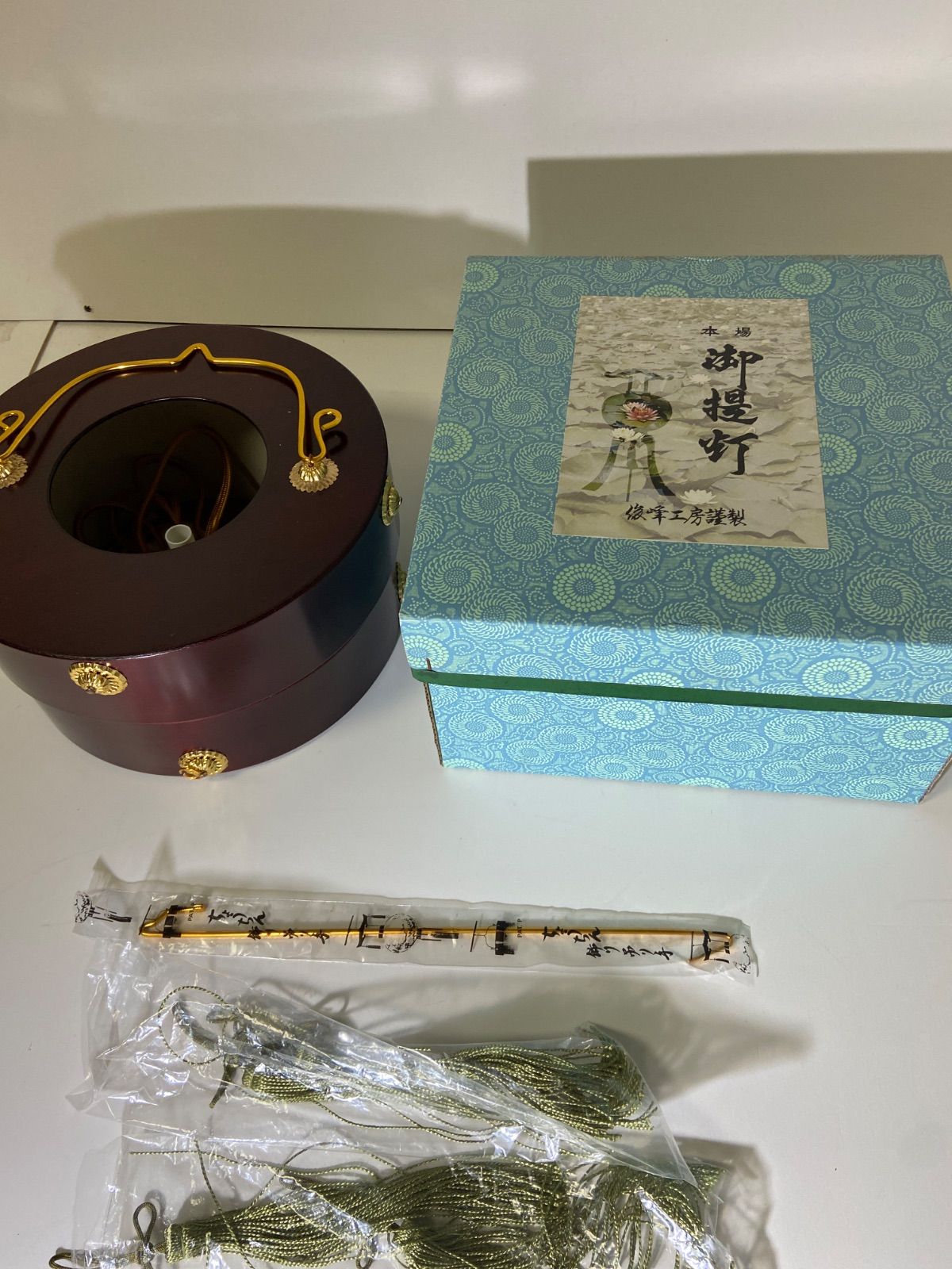 盆提燈 ろうそくがわりの電球無し 花柄 3 4568