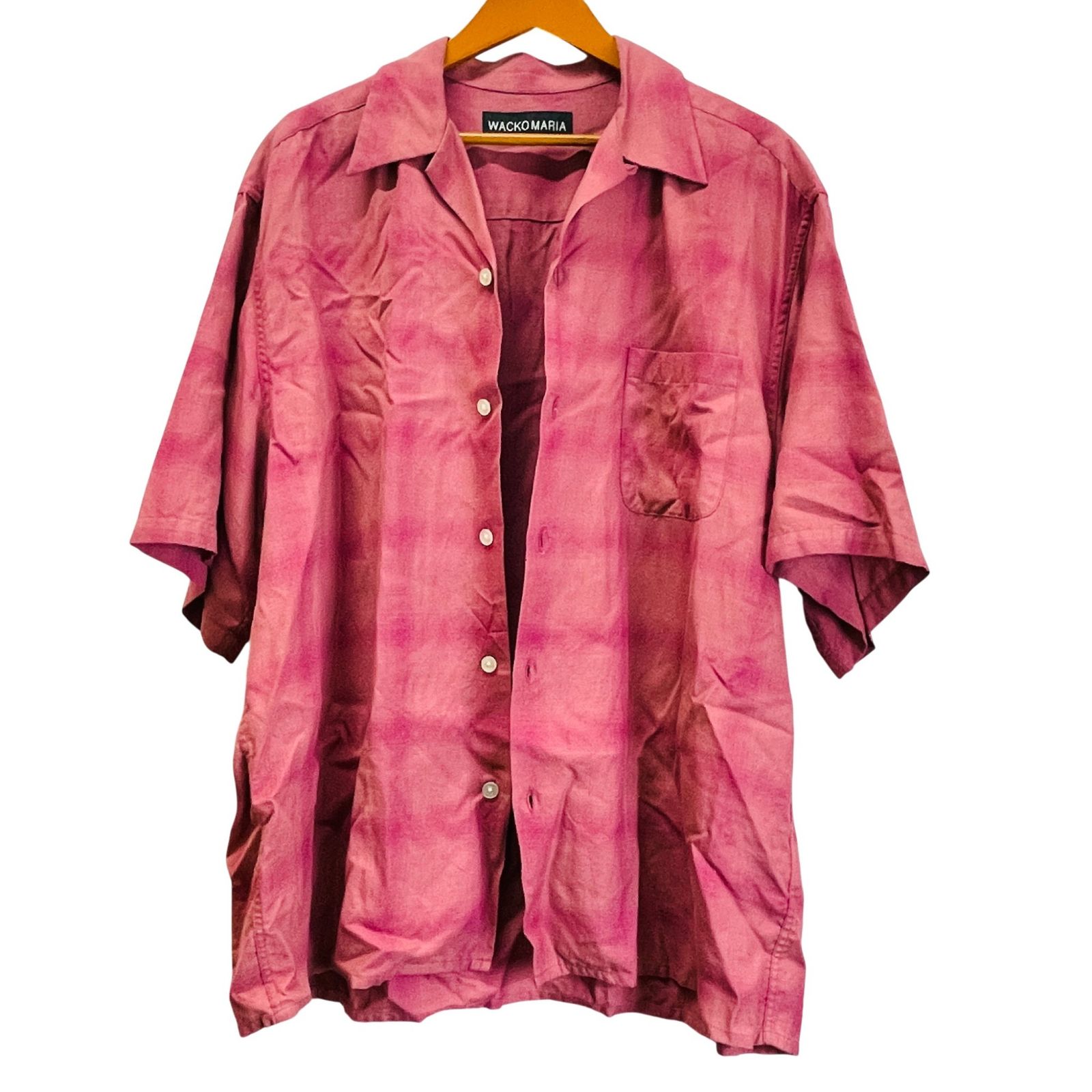 WACKO MARIA ワコマリア OMBRE CHECK OPEN COLLAR SHIRT オンブレ