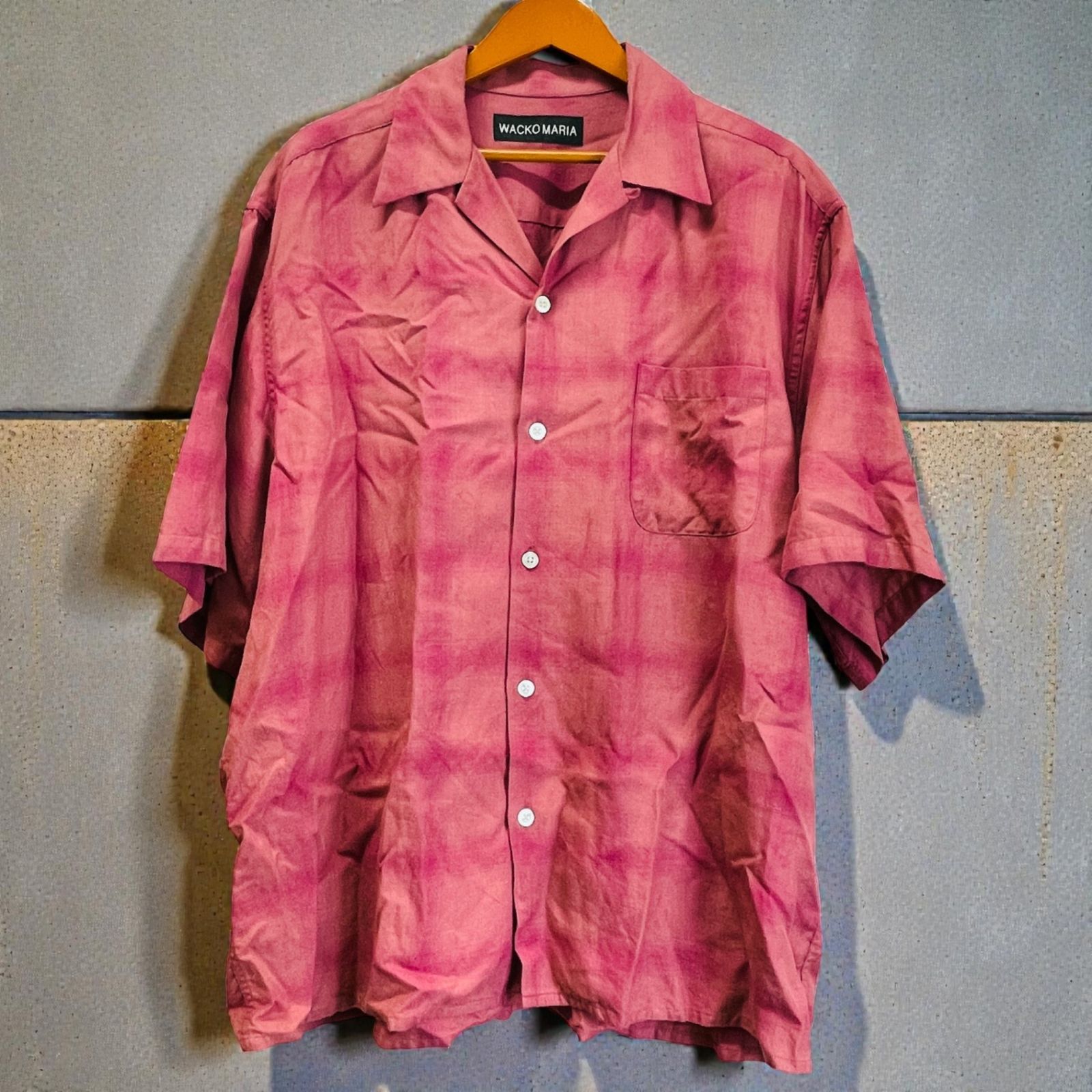 WACKO MARIA ワコマリア OMBRE CHECK OPEN COLLAR SHIRT オンブレ
