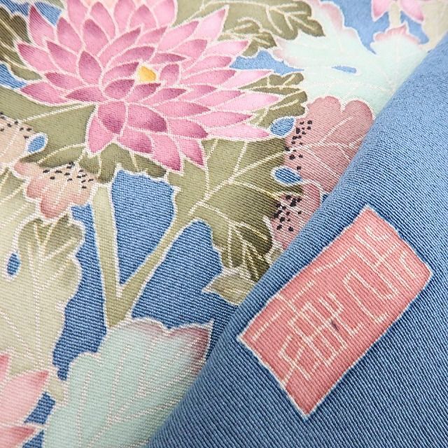 百華 Y 4066 正絹 本加賀友禅 寺西光博落款 染め一つ紋 手縫い仕立て 訪問着 着物