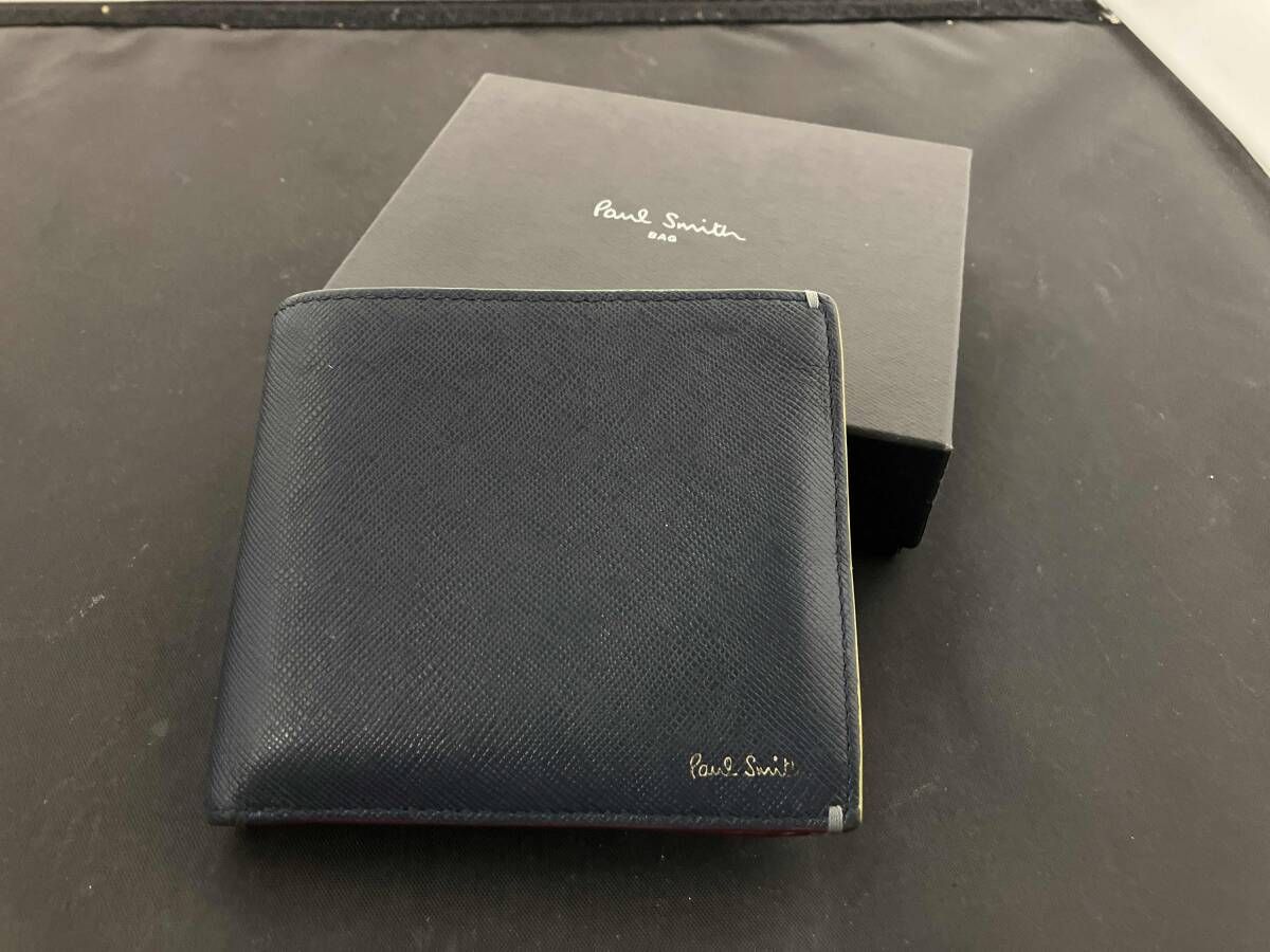 PAUL SMITH ポールスミス 二つ折り財布 BPS 594 ネイビー
