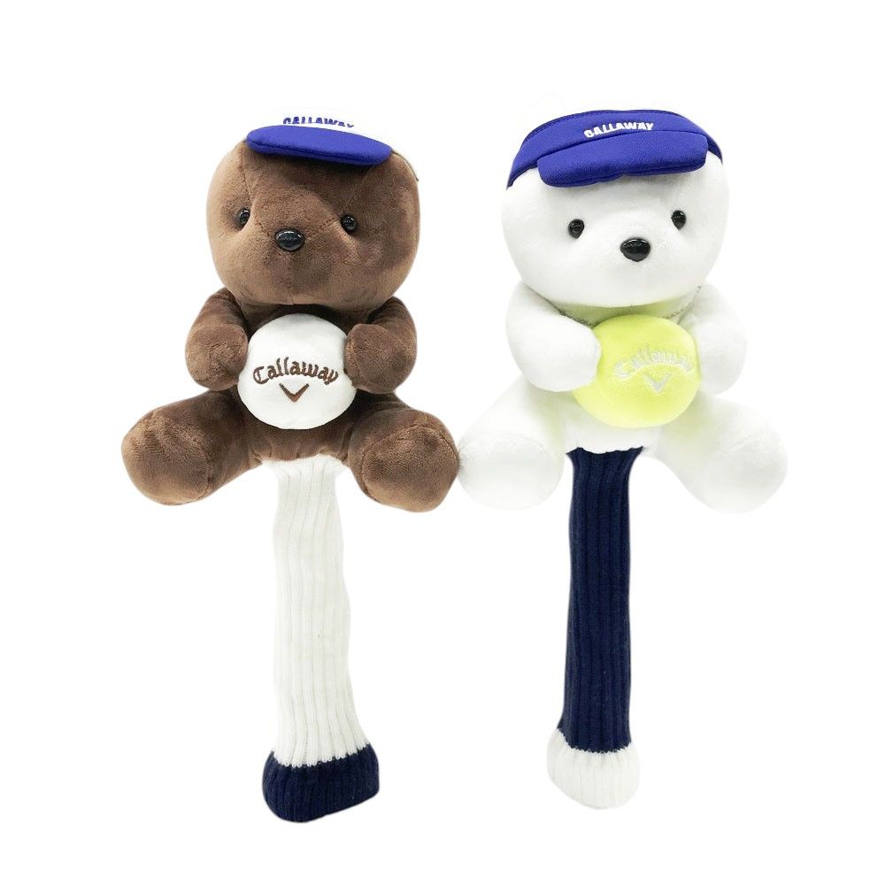 キャロウェイ 2025年モデル ベア ヘッドカバー 2点セット ブラウン系 FW ゴルフウェア ストスト