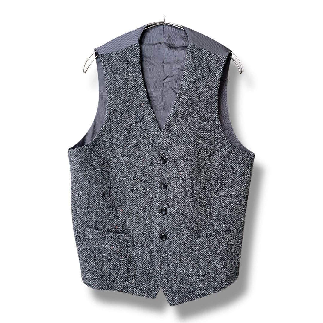 最上級ライン TOMORROWLAND トゥモローランド PILGRIM/ピルグリム【英】ハリスツイード ブラックウォッチ チェック 2B ジャケット  L位 48 ネイビー 秋冬 メンズ PILGRIM HarissTweedwool JKT ウールジャケット サイズM TOMORROWLAND PILGRIM ベスト HARRIS TWEED