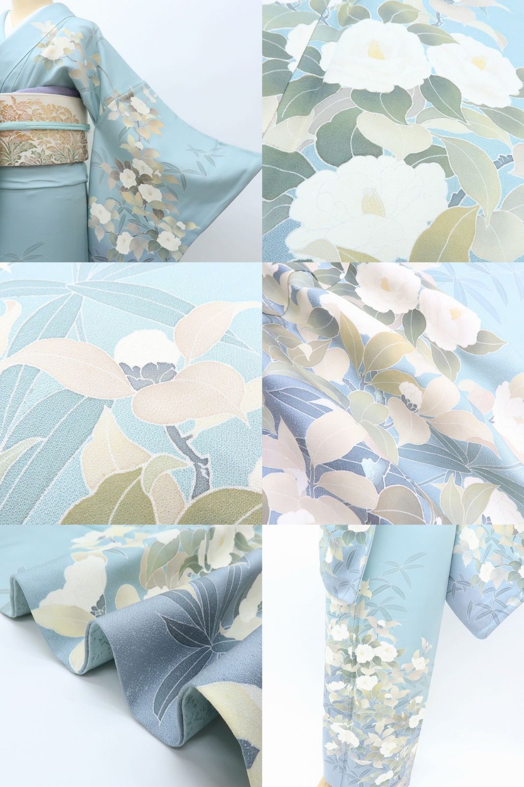 Y3652◇正絹 作家物落款 手縫い仕立て トールサイズ 訪問着 着物 百華❀Y4067◇美品 正絹 作家物落款 手縫い仕立て トールサイズ 椿