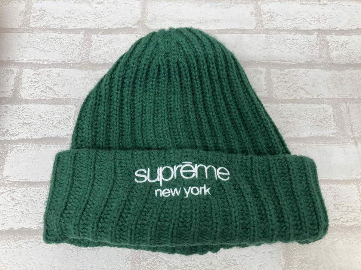 Supreme 24 FW Classic Logo Chunky Ribbed Beanie シュプリーム ビーニー ニット帽 グリーン