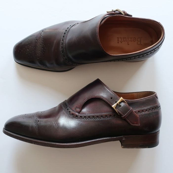 ベルルッティ Berluti レザーシューズ/モンクストラップ バーガンディ