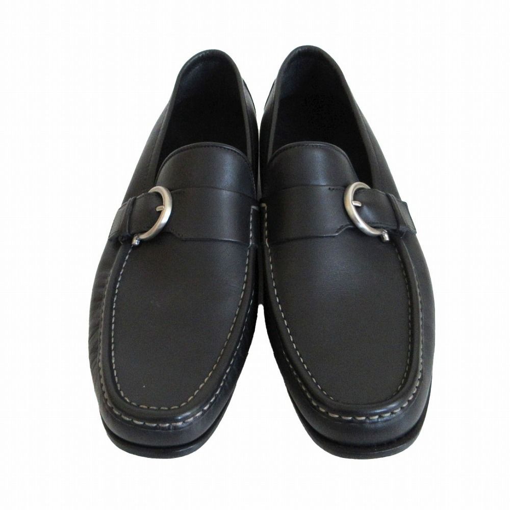 美品 サルヴァトーレフェラガモ BAB ガンチーニ スエード ローファー 黒 Salvatore Ferragamo サルヴァトーレフェラガモ ガンチーニ金具