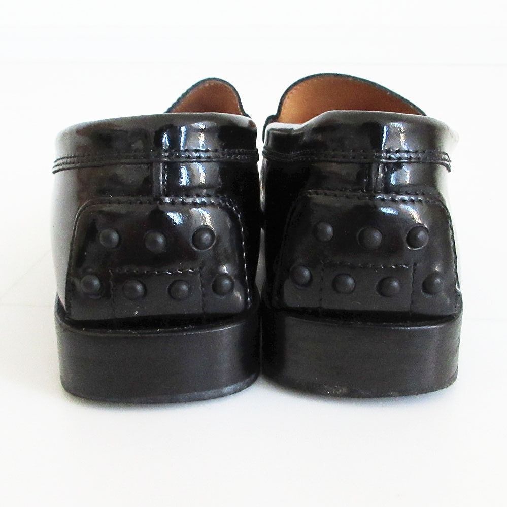TODS トッズ パテントレザースリッポン ローファー シューズ ブラック