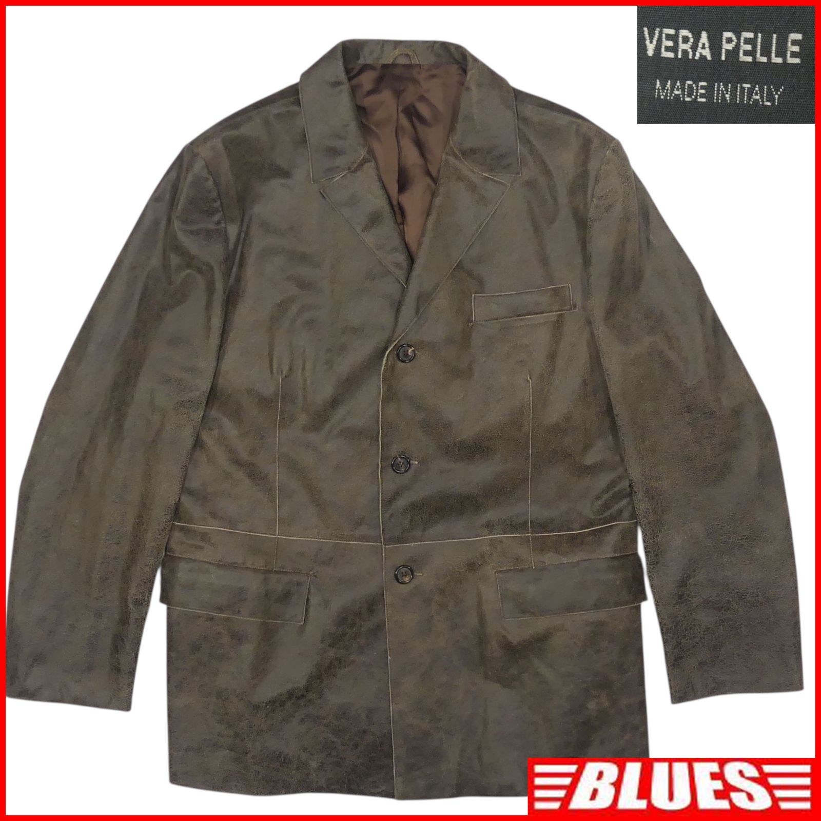 VERA PELLE イタリア製 テーラードジャケット 東欧商会 レザー 本革