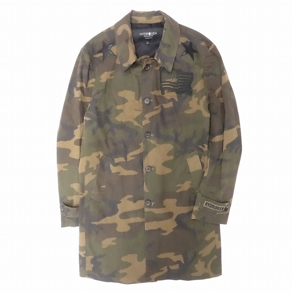 【新品・未使用】HYDROGENハイドロゲン/迷彩・カモフラ柄【完売入手困難品】 HYDROGEN ハイドロゲン 迷彩柄 カモフラージュ柄 ステンカラーコート