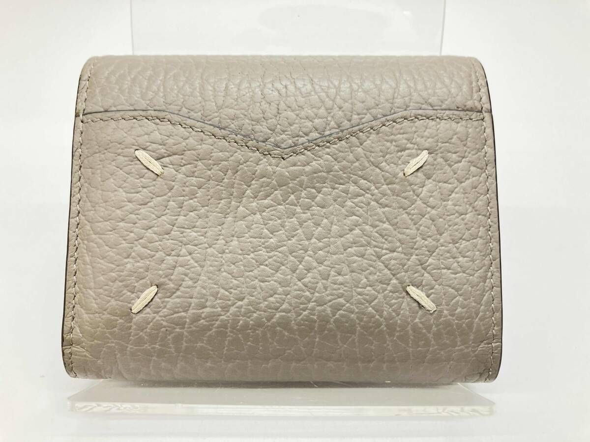 Maison Margiela メゾン マルジェラ 三つ折り財布 レザ- グレ- コンパクトウォレット