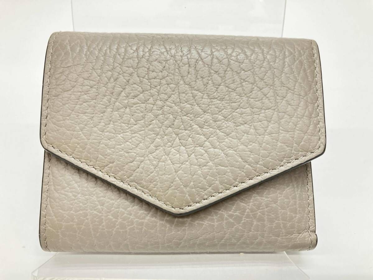 Maison Margiela メゾン マルジェラ 三つ折り財布 レザ- グレ- コンパクトウォレット