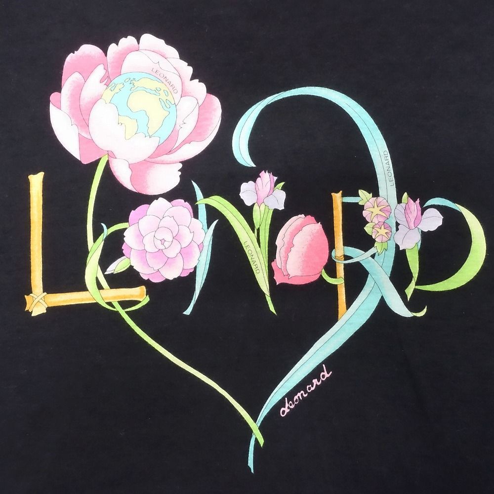 LEONARD レオナール フラワー 花柄 プリント カットソー Tシャツ 半袖