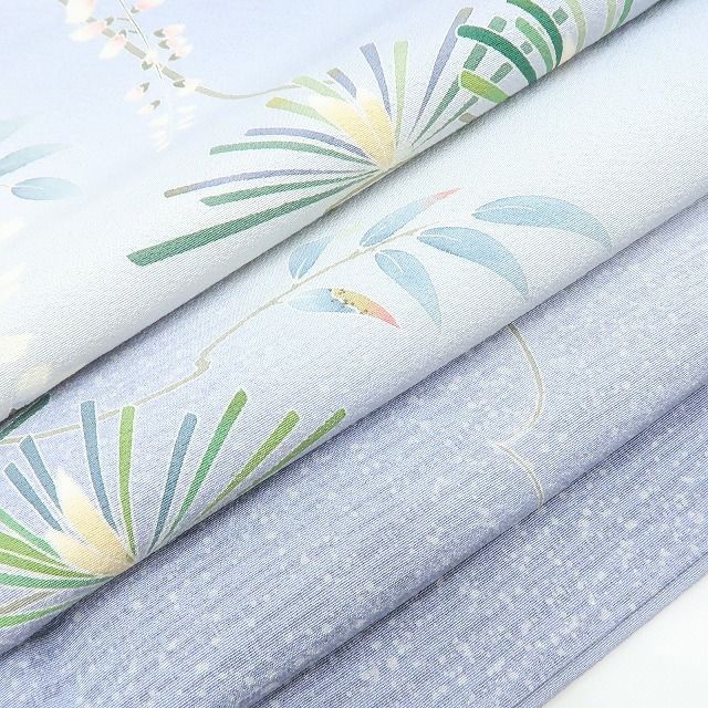 百華❀Y4068◇美品 正絹 手描き友禅 作家物落款 克 手縫い仕立て 若松