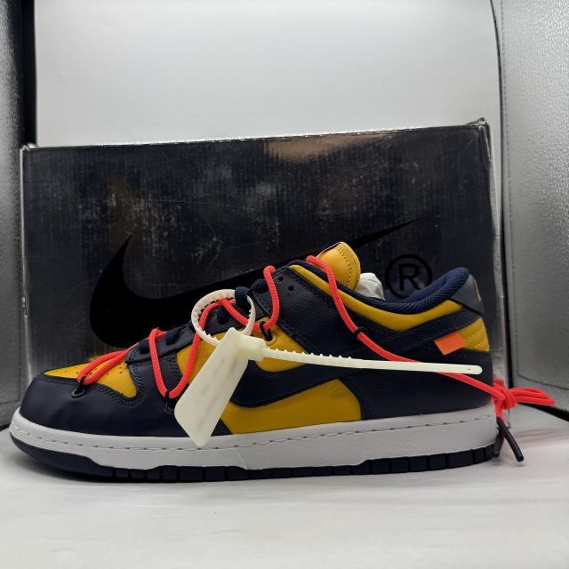 NIKE 2019 x OFF-WHITE DUNK LOW LTHR/OW MICHIGAN 27.0cm CT0856-700 