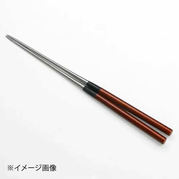 【新品】本焼ステンレス 塗り柄盛箸 180mm 金茶明