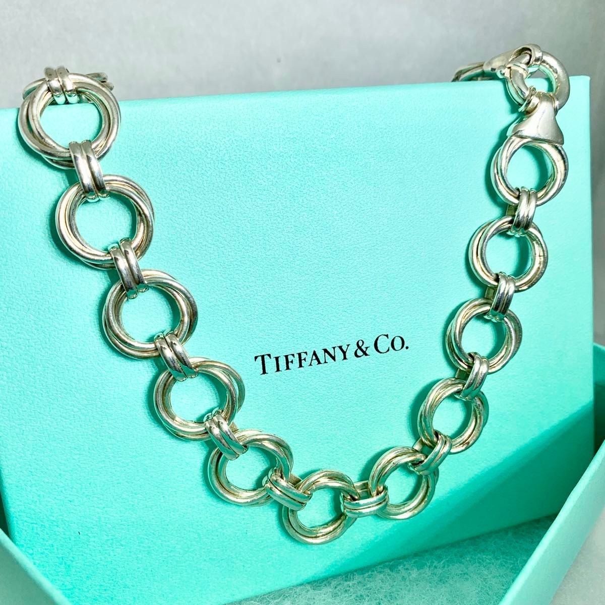 Tiffanyネックレス オールドティファニー 希少 トリプル ラウンドリンク ネックレス WS3