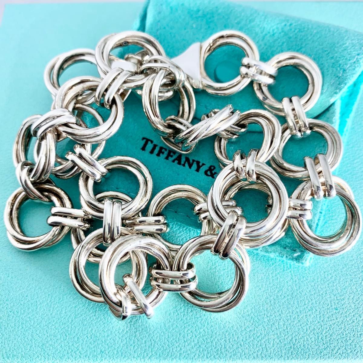 オールドティファニー 希少 トリプル ラウンドリンク ネックレス WS3