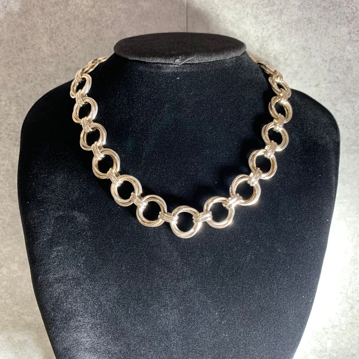 オールドティファニー 希少 トリプル ラウンドリンク ネックレス WS3