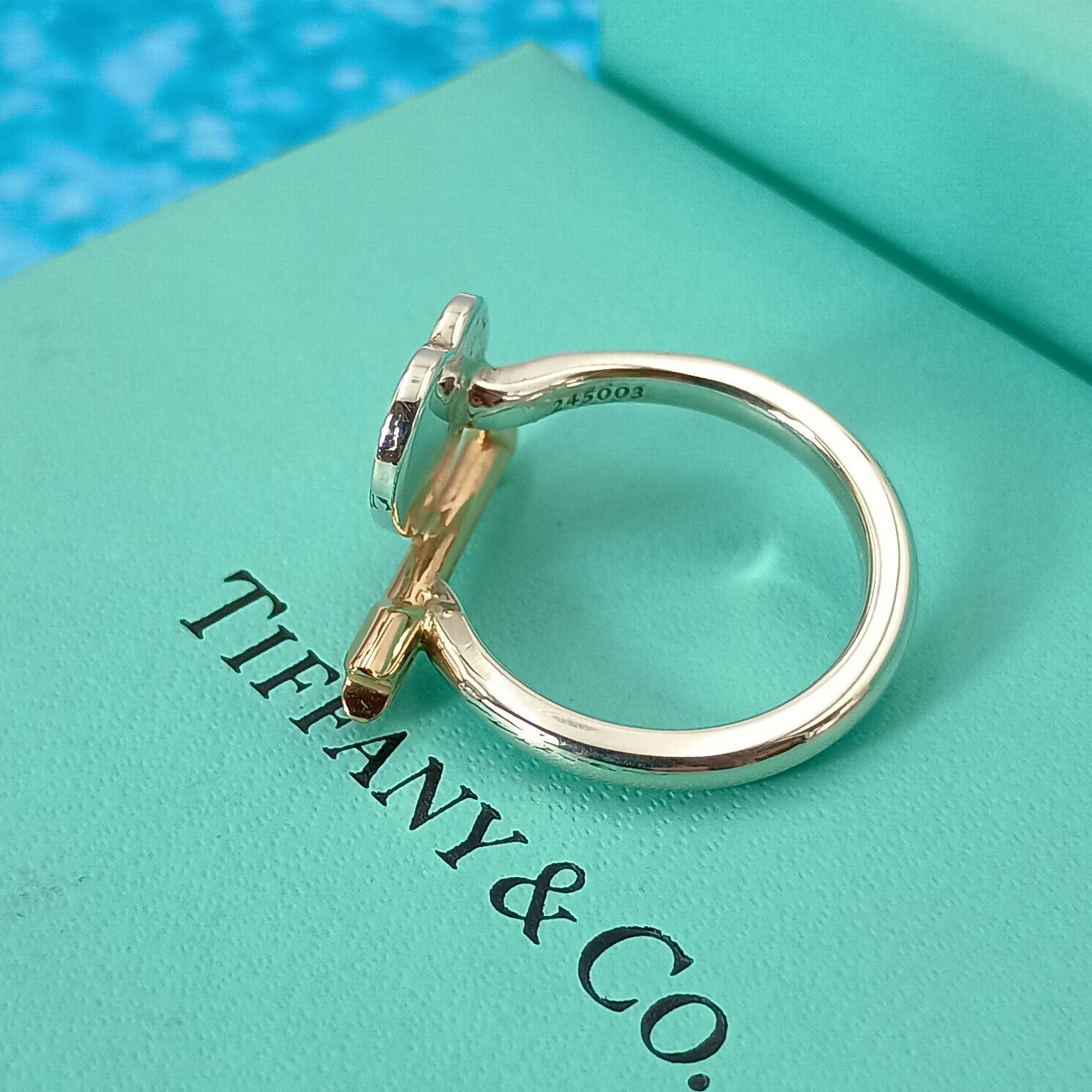 美品 ティファニー リング ラブストラック アロー ハート 750 925 美品 ティファニー リング ラブストラック アロー ハート 750 925