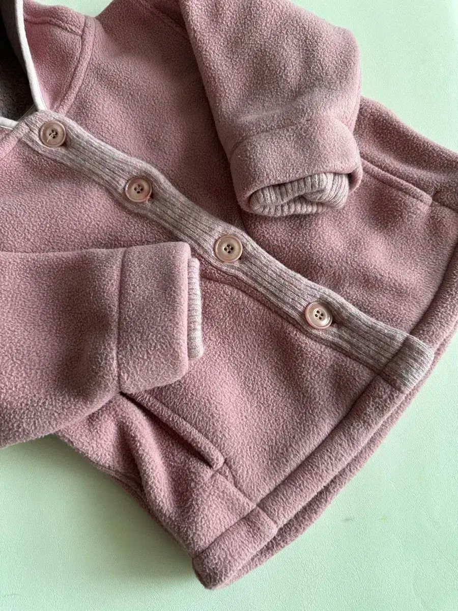 オフオフスタジオ フード フリース M ピンク