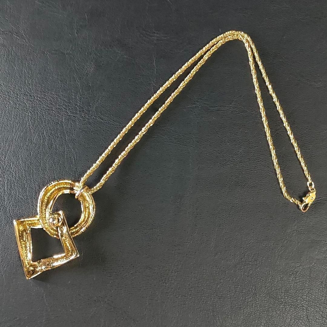 美品】イヴサンローラン YSL ロゴ ネックレス ゴールド スクエア