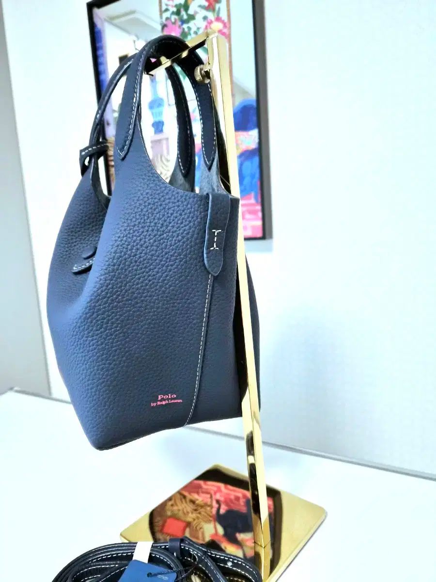 ラルフローレン バケットバッグ ネイビー ストラップ