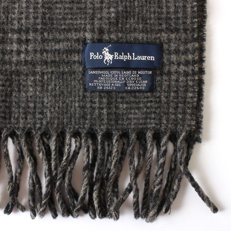RALPH LAUREN スコットランド製　マフラー　ラグ柄　ラルフローレン 26390 美品 POLO RALPH LAUREN ポロラルフローレン マフラー チェック