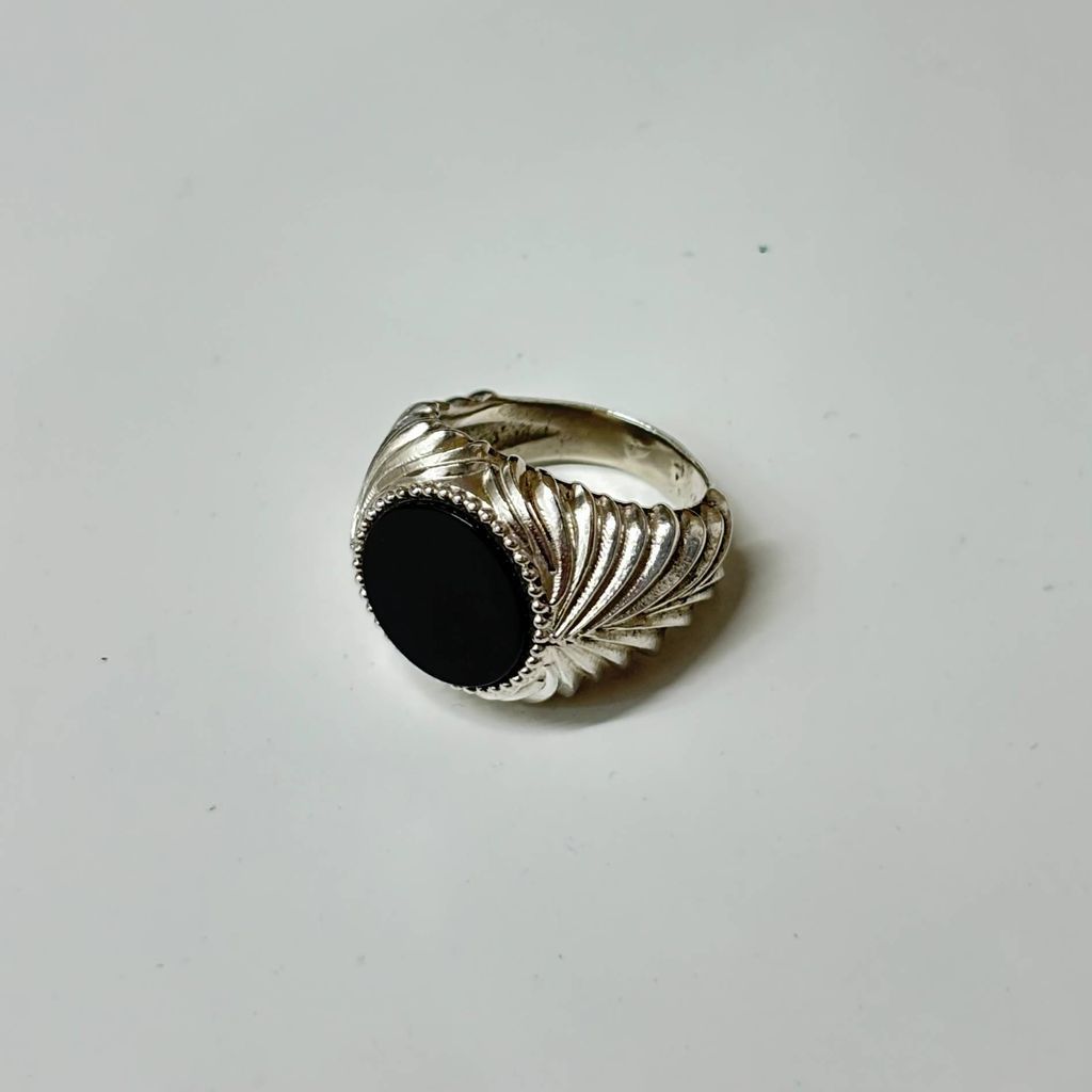 Emanuele Bicocchi エマヌエーレビコッキ Textured Ring オニキス