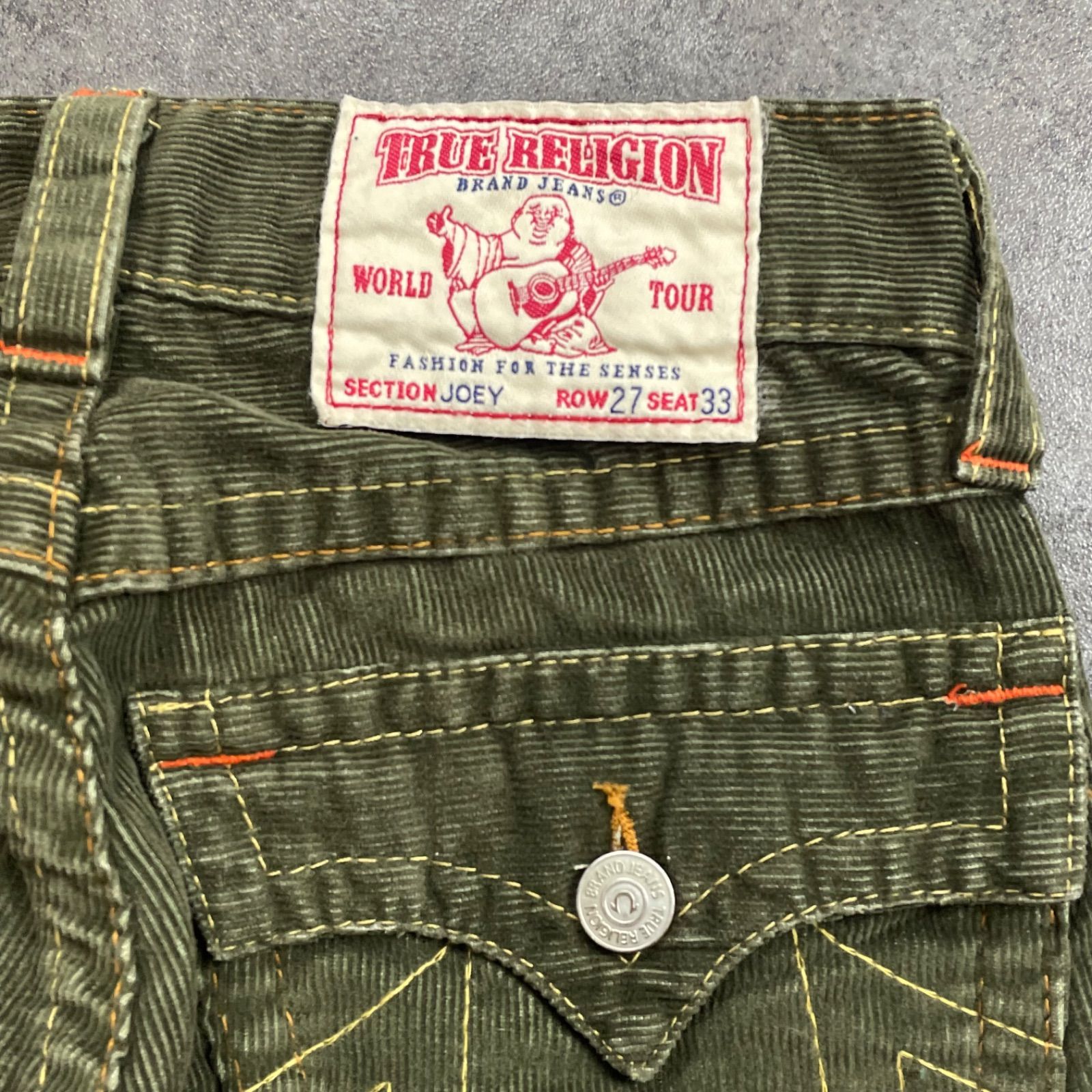 USA製 Y2K TRUE RELIGION JOEY BIG T Flare Jeans Bootcut MosGreen